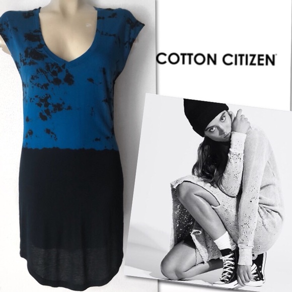 Cotton Citizen Dresses & Skirts - 🆕 COTTON CITIZEN BLUE TIE DYE V-NECK DRESS SZ S Cotton Citizen Dresses & Skirts - 🆕 COTTON CITIZEN BLUE TIE DYE V-NECK DRESS SZ S
